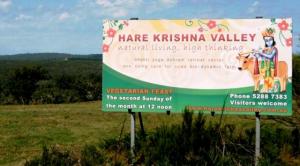 Hare Krishna Valley front sign
